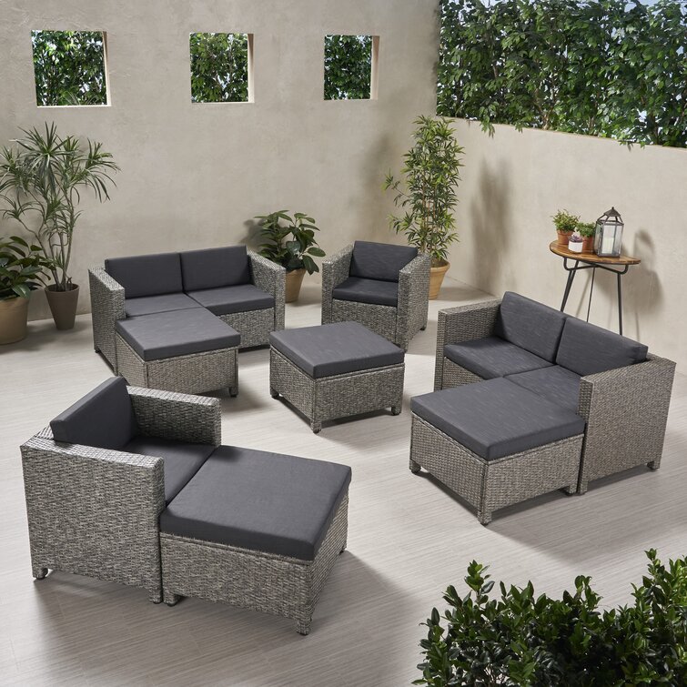 Latitude Run Bhanmati Outdoor Patio Sectional With Cushions Wayfair   Bhanmati Outdoor Patio Sectional With Cushions 